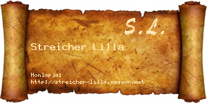 Streicher Lilla névjegykártya